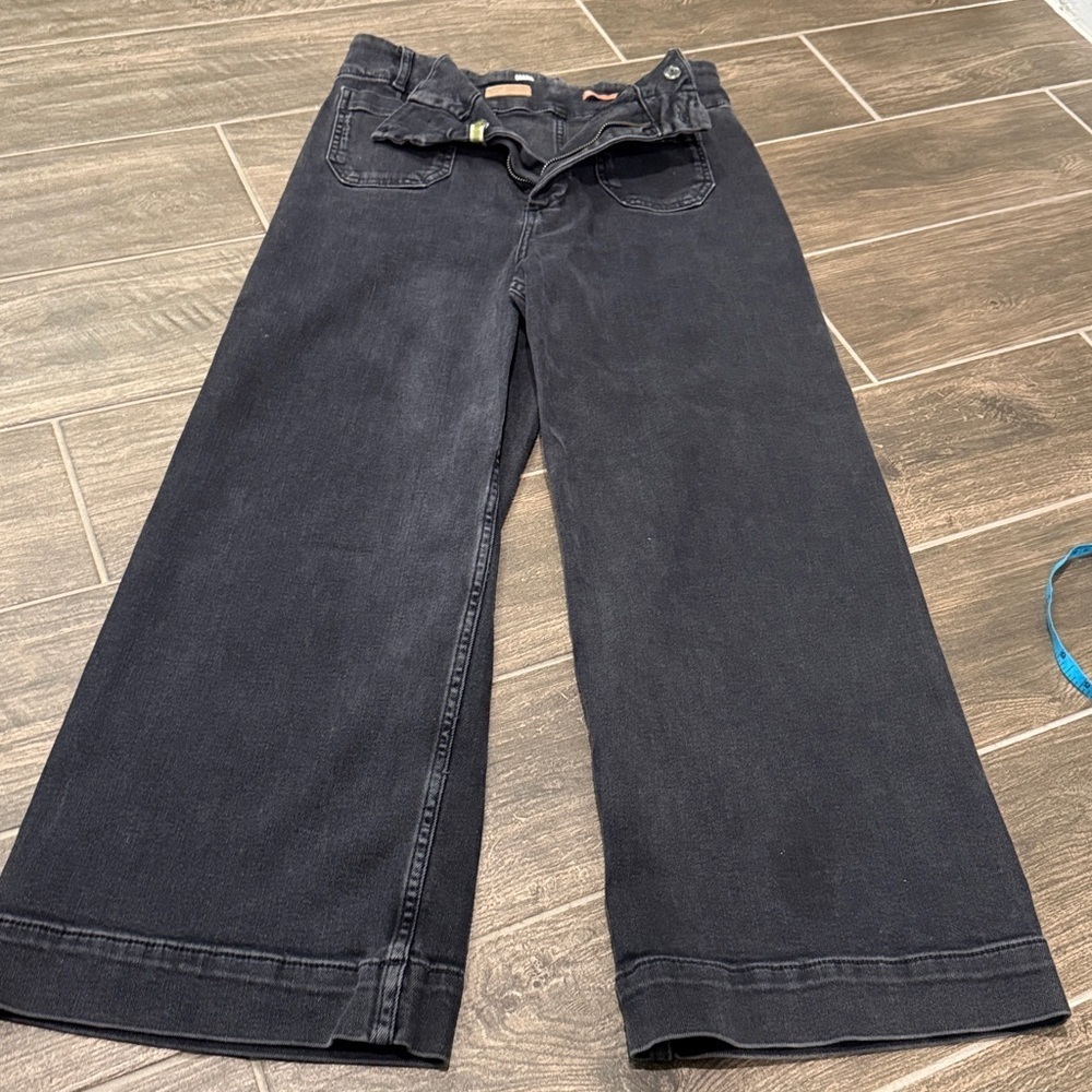 Anthropologie Pilcro The Skipper High Rise Cropped Vintage Black Denim Jeans - Picture 9 of 16